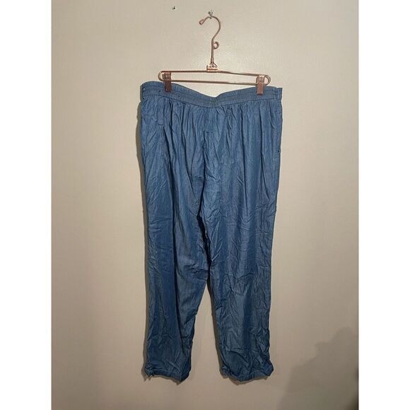 Alfred Dunner Classic Pull On Pants Womens Sz 12 Chambray Denim Blue Stretch - Picture 3 of 5